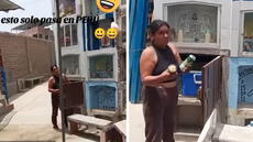 Comerciante sorprende con su negocio de cervezas en cementerio de SJL: "Dame unas bien frías”