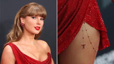 Taylor Swift rinde homenaje a su novio Travis Kelce con detalle en su vestido en los Premios Grammy 2025