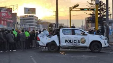Patrullero con detenido a bordo choca con taxi y deja un herido tras fuerte accidente en Tacna