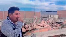 Hombre llora al ver que sus hijas derrumbaron su casa por no darles su herencia