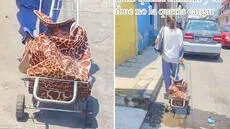 Adulta mayor sorprende al colocar a su nieta en carrito de mercado: “Abuelita que resuelve”