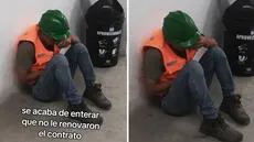 Trabajador peruano rompe en llanto al descubrir que no le renovaron el contrato y conmueve en redes