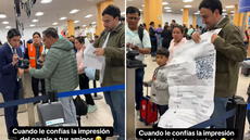 Peruano sufre cruel broma de sus amigos con pasaje impreso en aeropuerto: “El papelón de su vida”