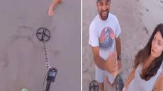 Pareja a punto de casarse pierde su anillo en la playa y un hombre con detector de metales lo encuentra