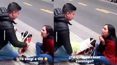 Joven le pide matrimonio a su novio entre gritos y ruegos, pero él no responde