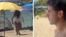 Joven no veía a sus amigos desde hacía un año y los sorprendió en la playa disfrazado de náufrago: reacción es viral
