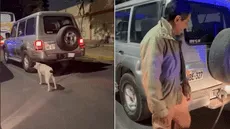 Hombre amarra su perro a la parte trasera de su camioneta en movimiento y causa indignación en Trujillo