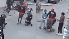 Delincuentes asaltan a madre con su bebé en coche a plena luz del día en calle de SMP