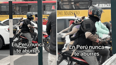 Joven conduce su moto con su perro en la espalda en plena avenida: ''Un padre responsable''
