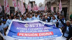 Docentes cesantes y jubilados del Sutep reclaman al Gobierno una pensión digna