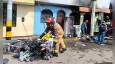 Comerciante pierde su mercadería tras voraz incendio en puesto de ventas en Trujillo