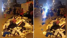 Tiktoker muestra cómo la ropa donada a víctimas del incendio en Pamplona Alta quedó regada en la calle: “Hay muchísima”