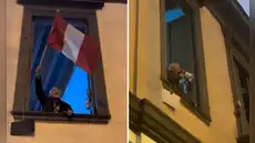 Adulto mayor conmueve al salir a su balcón con bandera del Perú para apoyar la marcha: "La voz de Dios es del pueblo"