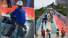 Muni de Miraflores da mantenimiento a Puente de la Paz tras posibles fallas