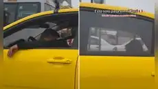 Taxista peruano y pasajero se quedan dormidos en pleno tráfico en Lima y escena se vuelve viral Taxista peruano y pasajero se quedan dormidos en pleno tráfico en Lima y escena se vuelve viral