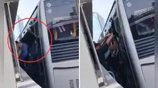 Usuarios captan a pasajeros del Metropolitano entrando por las ventanas del bus: "¿Y la ATU permite eso?"