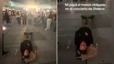 Captan a hombre durmiendo en pleno concierto de Shakira y redes estallan: "Su dinero, sus planes"