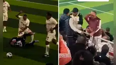 'Puma' Carranza perdió el control en el 'Clásico de Leyendas': agredió a Pedro García y a hincha en la tribuna