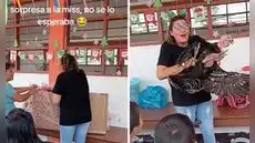 Padres peruanos sorprenden a maestra de inicial con inesperado regalo: “Pensó que era una TV”