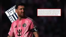 Inter Miami resalta título de Alianza Lima previo a la 'Noche Blanquiazul 2026': "Ostenta una copa internacional en su palmarés"