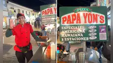 Emprendedor en Cusco se vuelve viral con su puesto de pizzas ‘Papa Yon’s’ y en redes reaccionan: “Lleva leche condensada”