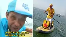 Heladero peruano revela que aprendió paddle para vender sus productos en el mar: "La idea se me ocurrió"