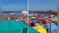 Ola gigante arrasa con playa de Argentina llena de turistas: se reporta un muerto y 35 heridos