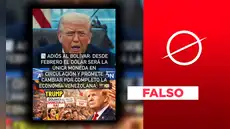 Estados Unidos NO ha impuesto el dólar como moneda oficial en Venezuela: información difundida en redes carece de fuentes