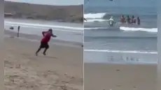 Vendedor ambulante se arriesga al lanzarse al mar para salvar a niños de un ahogamiento en Barranca
