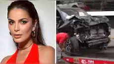 Laura Spoya sufre aparatoso accidente con su camioneta en Surco y es hospitalizada de emergencia