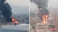 Reportan fuerte incendio en Huachipa: alrededor de 7 unidades de bomberos atienden el siniestro