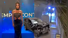 Cámaras de seguridad captaron el brutal choque de Laura Spoya: su camioneta se estrelló y fue hospitalizada de emergencia