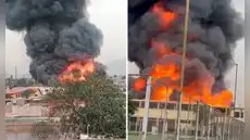 Enorme incendio en Huachipa HOY EN VIVO: más de 20 unidades de Bomberos combaten fuego en almacén