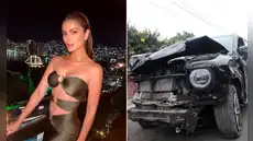 Así quedó el vehículo de Laura Spoya tras accidente automovilístico en Surco