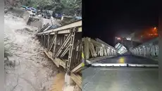 Crecida de río Baños Chimú tras fuertes lluvia provoca derrumbe de puente y deja aislada a distrito en La Libertad