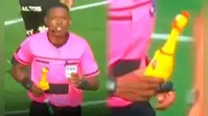 Hinchas de Cristal lanzaron una gallina de hule a la cancha en pleno partido con Universitario