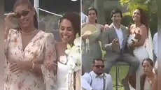 Cecilia Tait se emociona al llevar a su hija al altar en romántica boda frente al mar