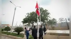 Se realizó ceremonia de izamiento del pabellón nacional y de la bandera de Sullana en la sede principal de la Corte "Enrique Mendoza Ramírez"