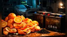 Científicos convierten cáscaras de naranja en objeto clave para baterías de hospitales