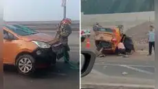 Auto se despista, da vueltas de campana y deja cinco heridos en la Costa Verde