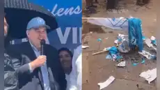 Elecciones 2026: reciben con huevos a López Aliaga en Andahuaylas y queman su propaganda