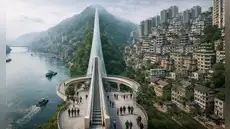 China desafía al mundo con una gigantesca escalera eléctrica de 905 metros que permite un recorrido al aire libre por 20 minutos