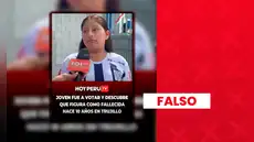 Reniec desmiente que joven que fue a votar en Trujillo esté registrada como fallecida hace 10 años