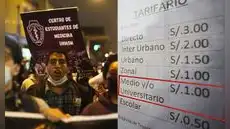 Estudiantes convocan marcha por el respeto al medio pasaje universitario tras alza de tarifas: ''Es ley, no un favor''