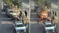 Pareja en VMT incendió su mototaxi para evitar que fiscalizadores municipales la incauten: "Para nadie"