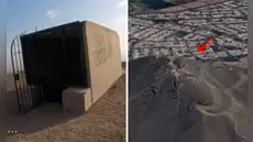 Esta misteriosa casa fue construida en la cima de un cerro en La Molina: tiene patio, baño y un estrado