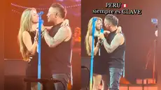 Stephanie Cayo sorprende al cantar en concierto de Alejandro Sanz, pero usuarios la cuestionan: “Parecía que le quería quitar el micrófono”
