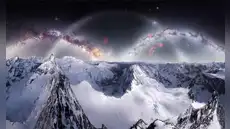 La increíble fotografía desde 4.200 metros en los Alpes que capturó un triple arco de la Vía Láctea a temperaturas bajo cero