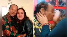 Melcochita y su joven novia sorprenden al ‘casarse’ y sellan su amor con apasionado beso