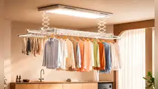China presenta una secadora inteligente que se integra en el techo, tiene luz LED y soporta 35 kg de ropa por menos de US$240